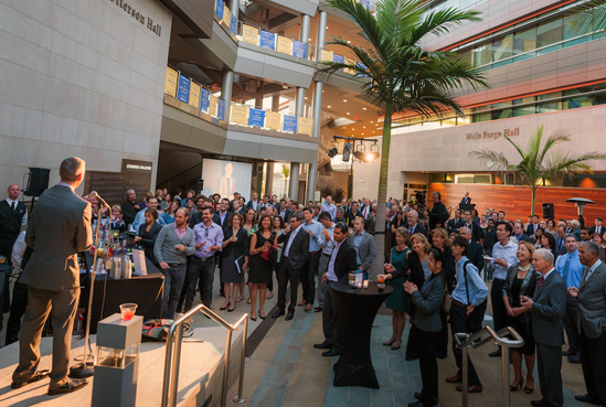 Alumni gathering in Rady Courtyard