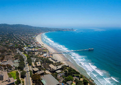 Photo of pacific ocean from above